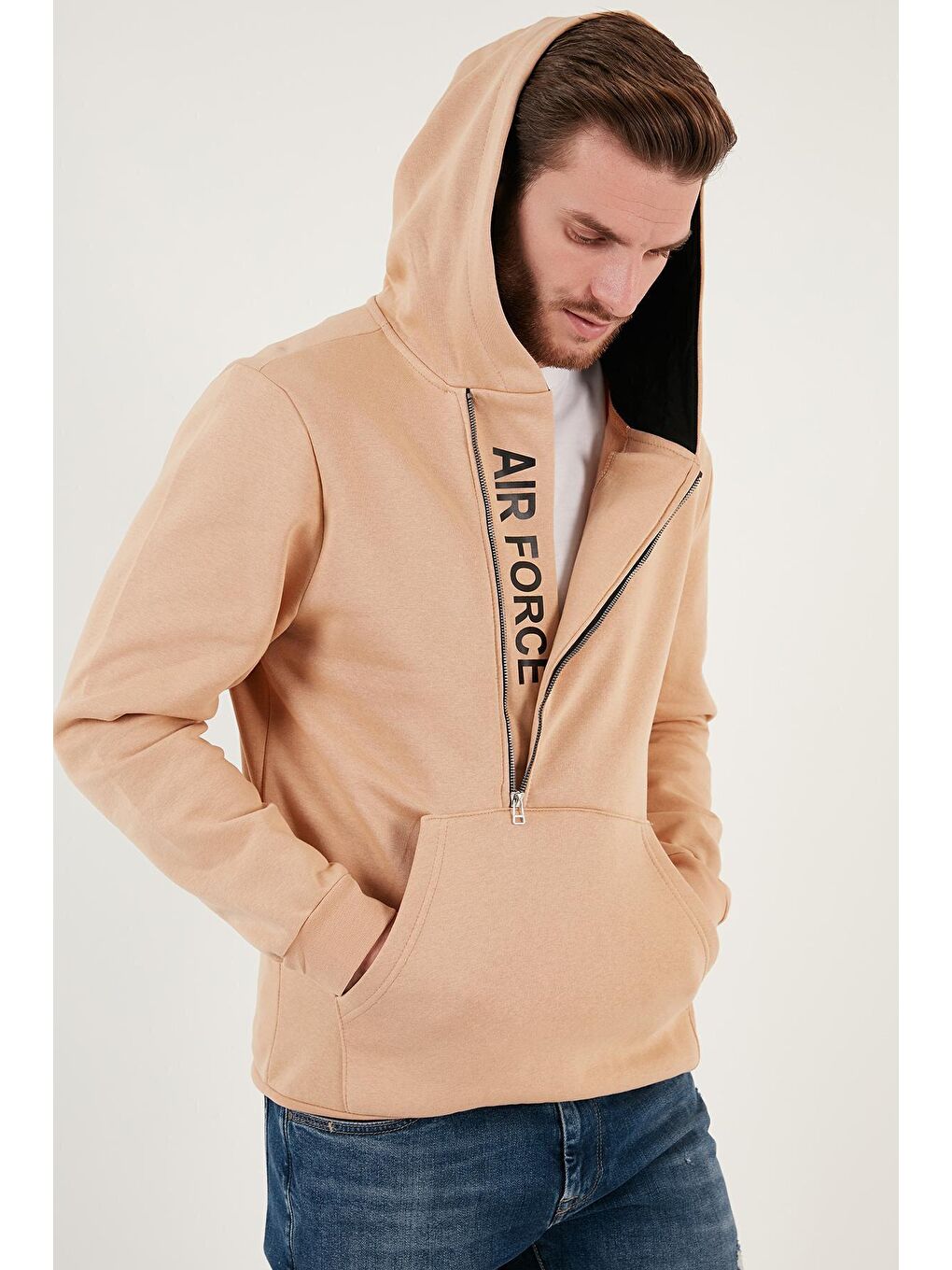 Buratti Kum Kanguru Cepli Fermuarlı Kapüşon Yaka Slim Fit Sweat 575707 - 4