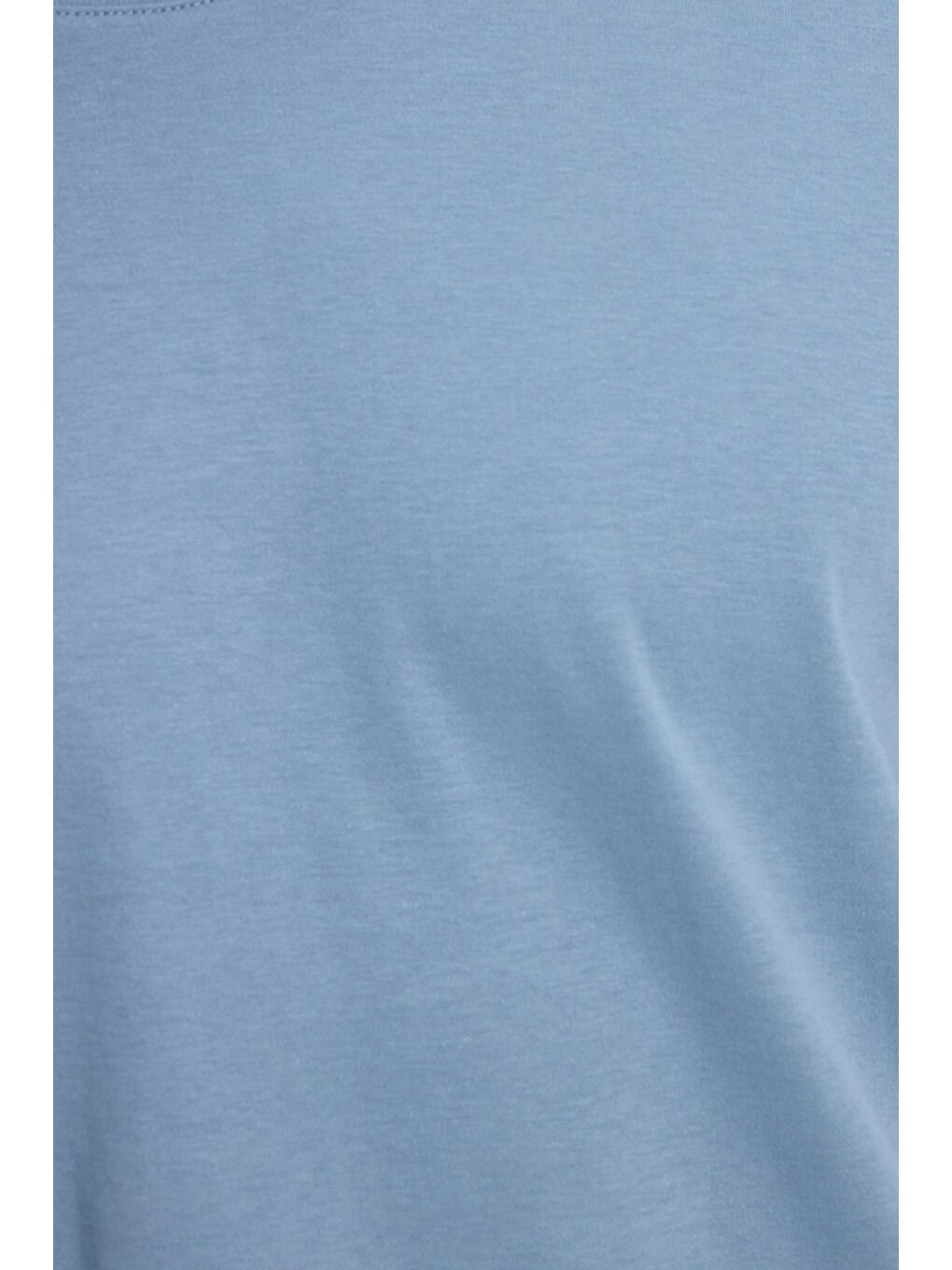Unisex Relax Fit Rahat Kesim %100 Pamuk Yumuşak Dokulu Basic Bisiklet Yaka Mavi Tişört-7