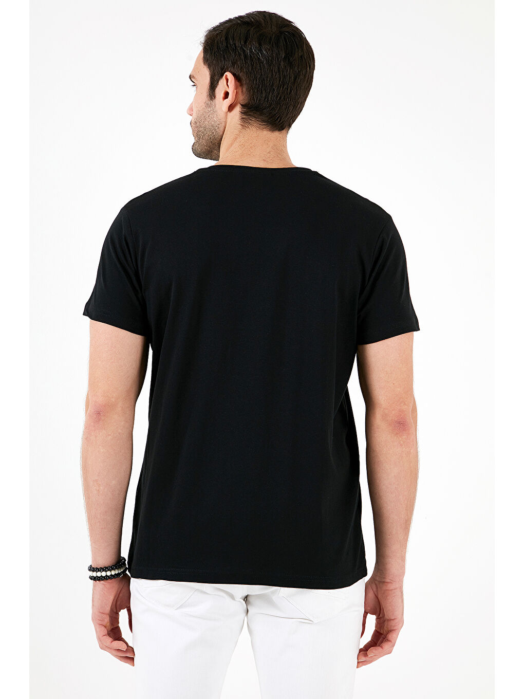 Buratti Siyah Baskılı Bisiklet Yaka % 100 Pamuk Slim Fit Erkek Tişört 541FOLLOW - 6