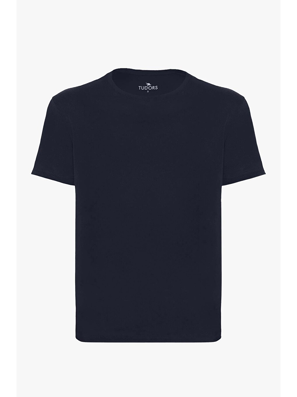 Erkek Slim Fit Lacivert Bisiklet Yaka %100 Pamuk Dar Kesim Basic Tişört-5