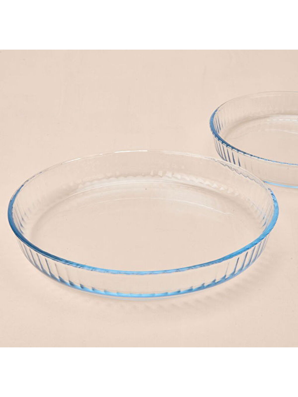 Renksiz Twin 2'li Yuvarlak Cam Fırın Kabı - Şeffaf-8