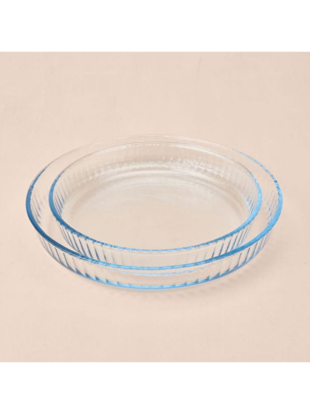 Renksiz Twin 2'li Yuvarlak Cam Fırın Kabı - Şeffaf-9