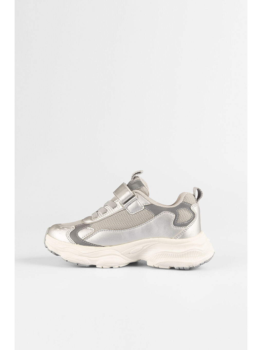 Gri Tag Basic Kız Çocuk Gümüş Spor Ayakkabı-1