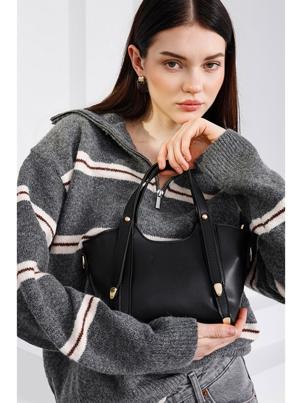 Pureline El Ve Çapraz Çanta Siyah-1