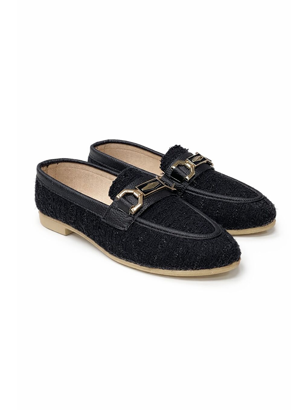 Siyah AL-4016 Tüvit Kumaş Rahat Taban Kadın Babet Anne Ayakkabısı Günlük Bayan Ayakkabı-1