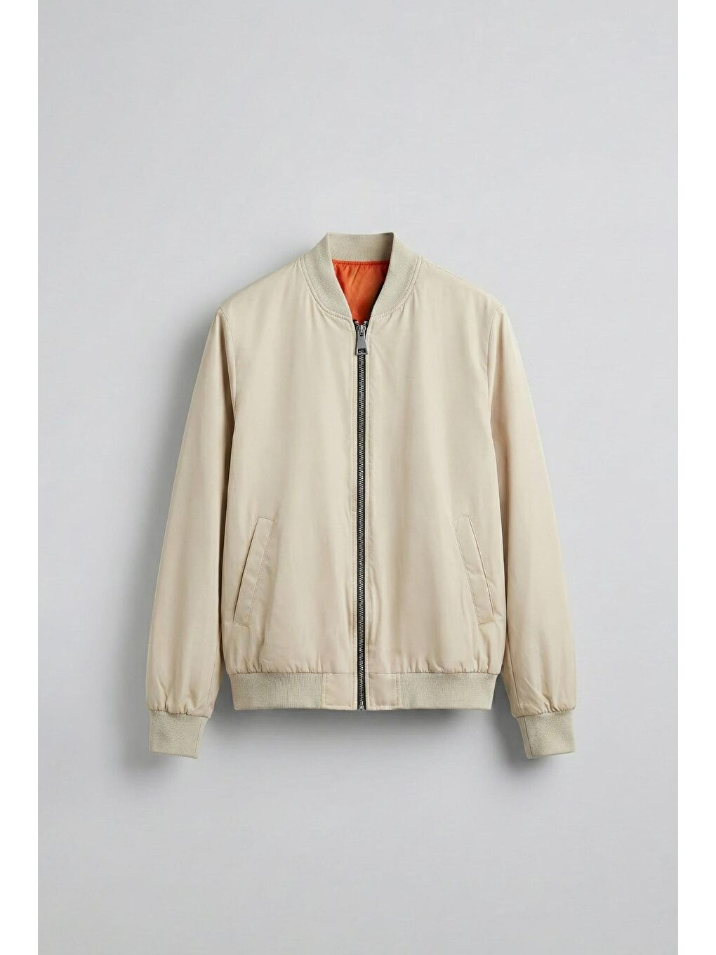 Erkek Basic Bomber Ceket Bej