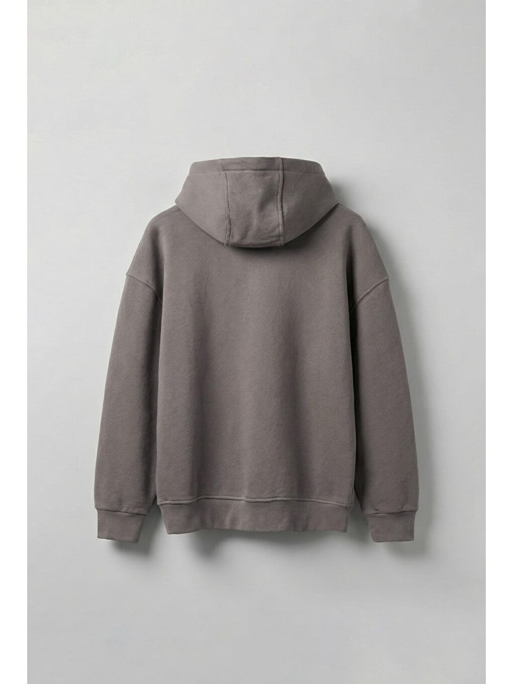 Erkek Oversize 'Hero Angel' Baskılı Kapüşonlu Sweatshirt Gri-1