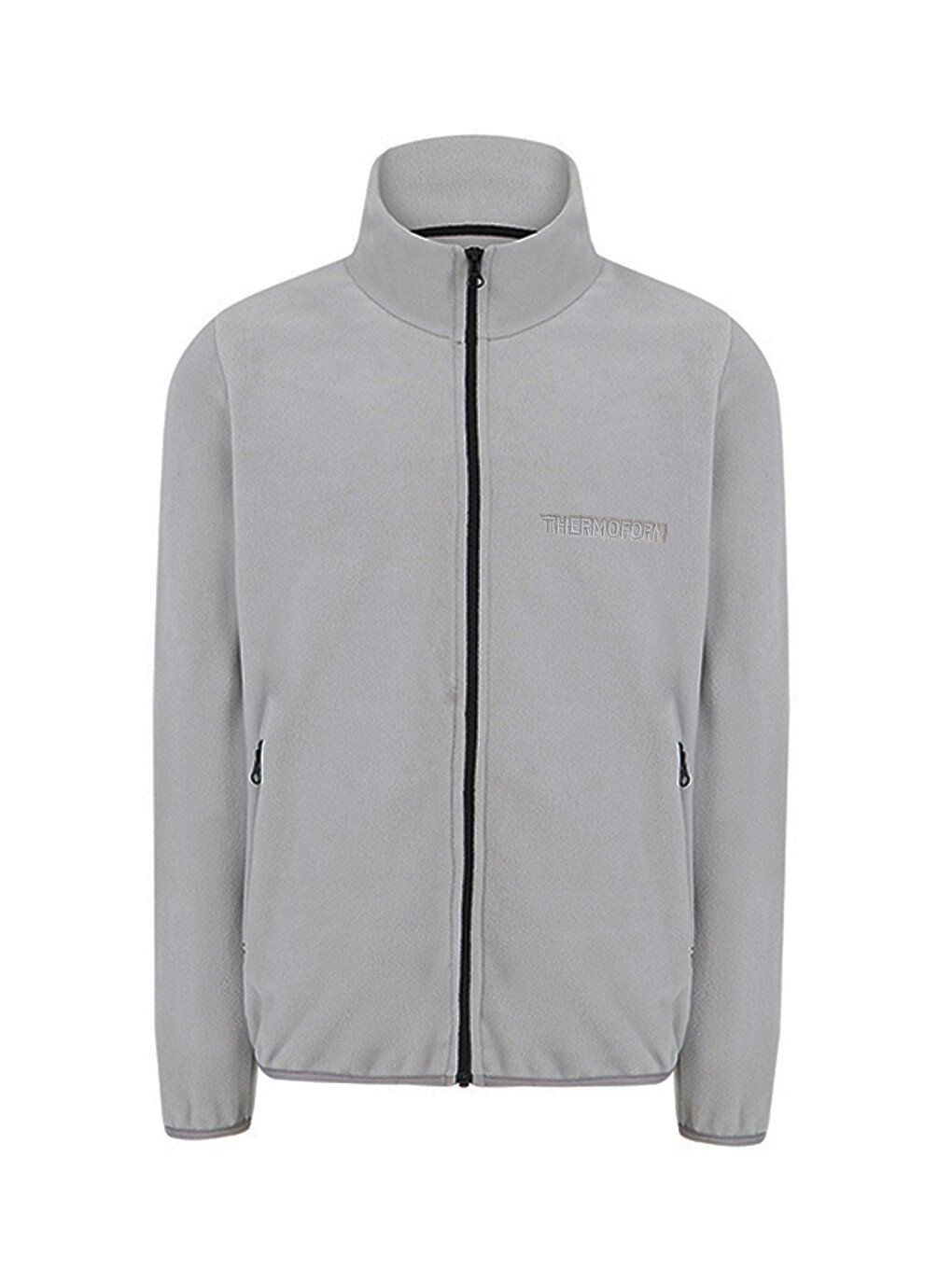 Gri Erkek Polar Fermuarlı Sweatshirt