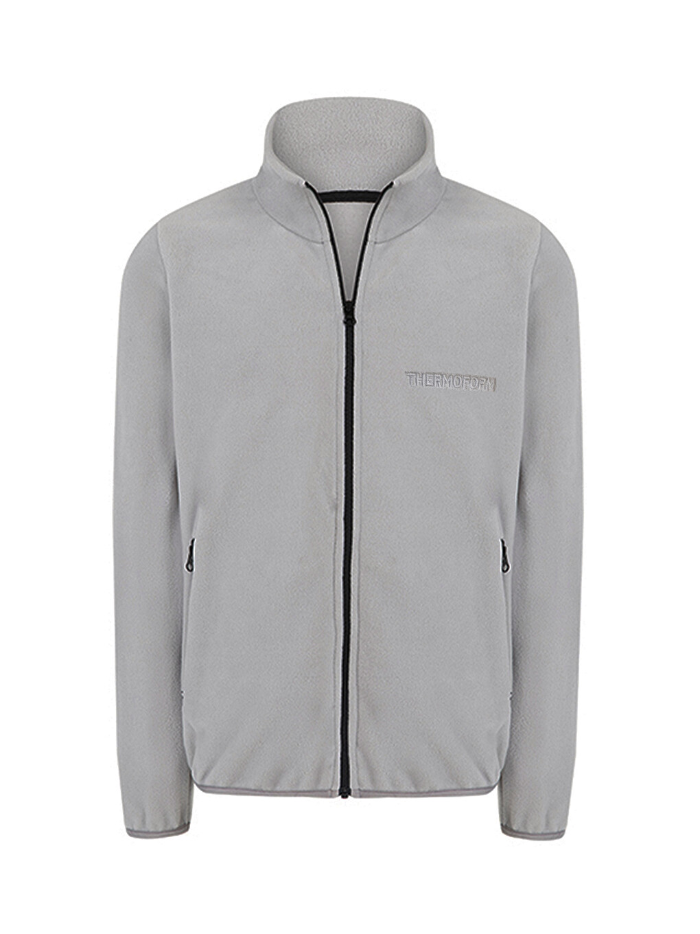 Gri Erkek Polar Fermuarlı Sweatshirt-1