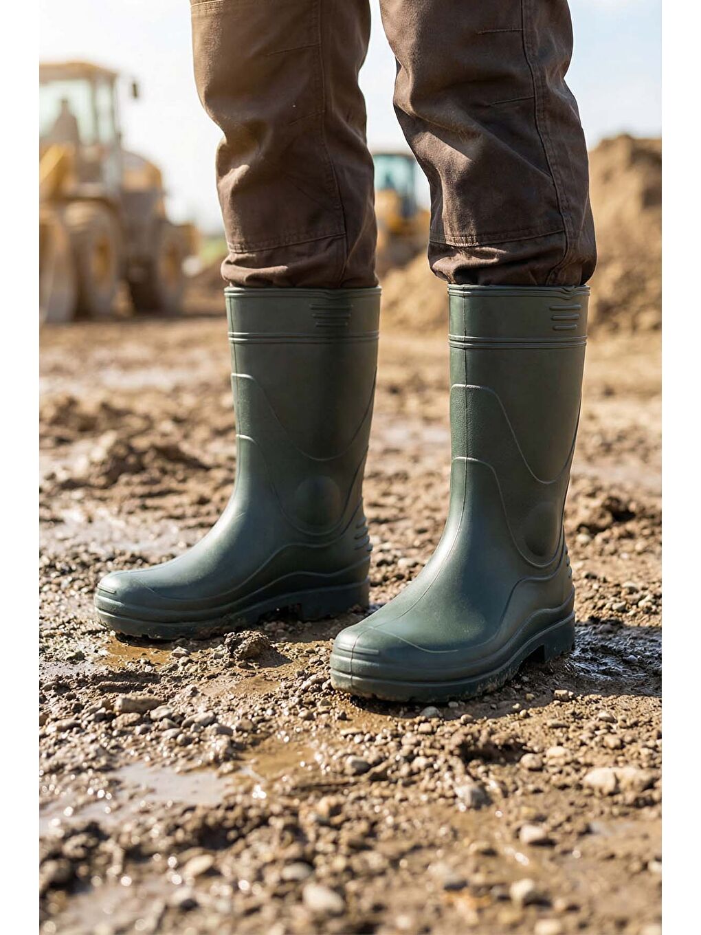 Haki Kışlık Erkek Yağmur Çizmesi