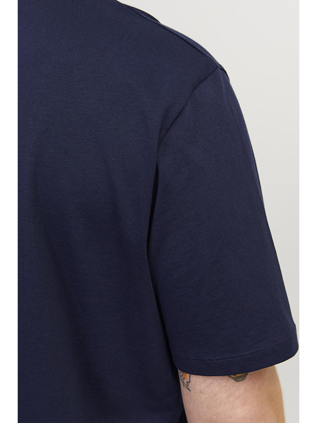 Lacivert Jjepaulos Büyük Beden Bisiklet Yaka Pamuklu Erkek T Shirt 12253778-4