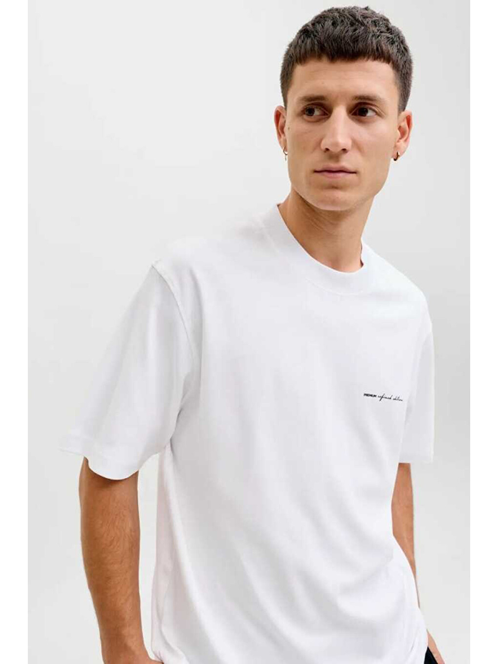 Beyaz Premium Jprblaowen Pamuklu Regular Fit T Shirt 12292397-2