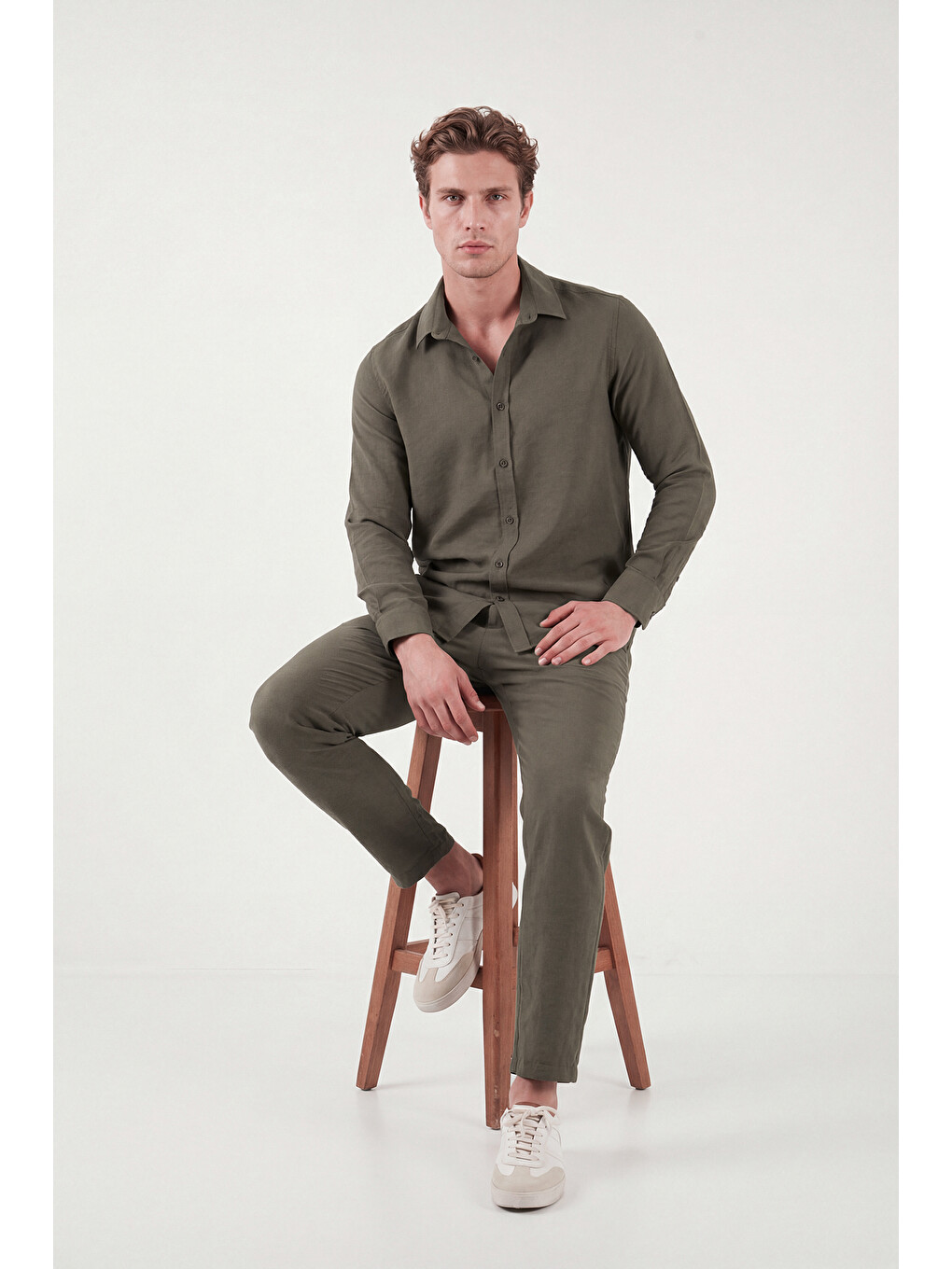 Kahverengi Regular Fit Klasik Yaka Uzun Kollu Gömlek Cf26s121640-5