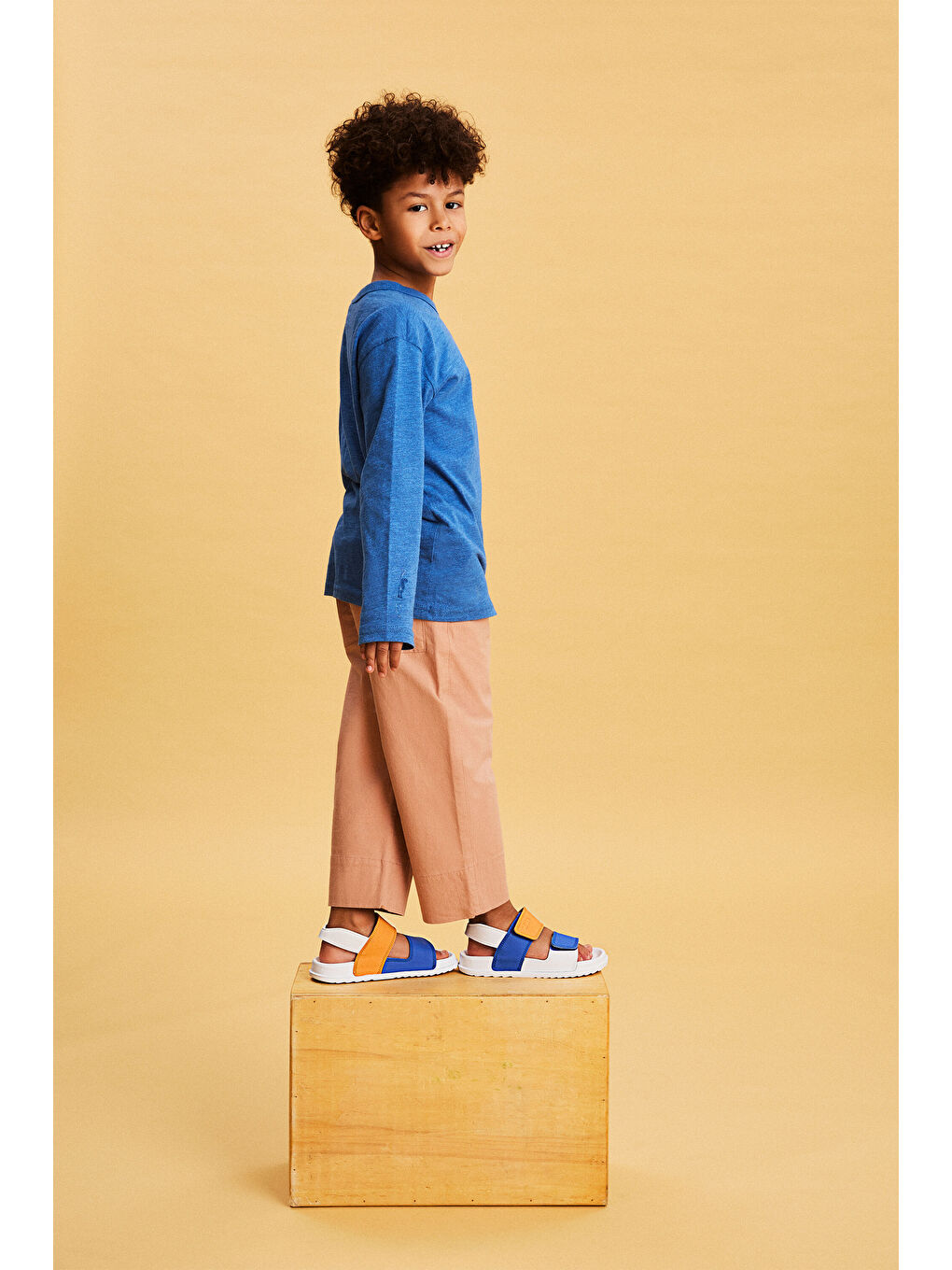 Krixi Hafif Erkek Çocuk Beyaz/Saks Mavi Sandalet-5