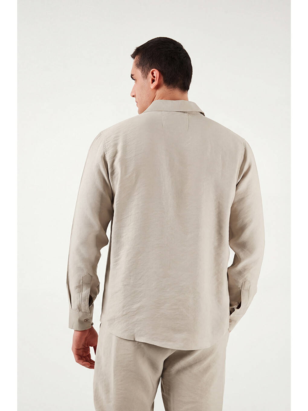 Bej Regular Fit Klasik Yaka Uzun Kollu Gömlek Cf26s121640-6