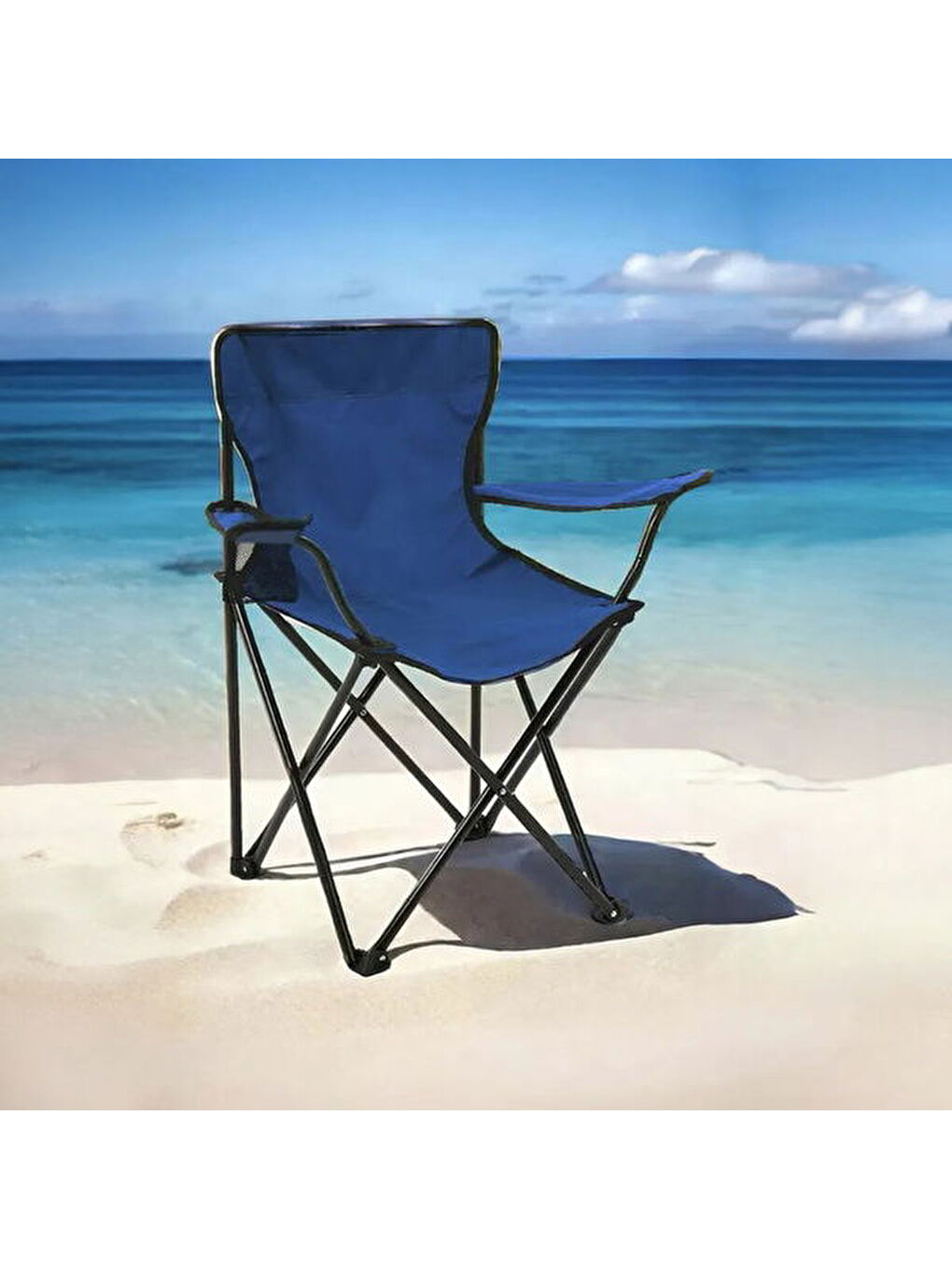 Piknik ve Kamp Sandalyesi - Mavi - 76x52x82 cm