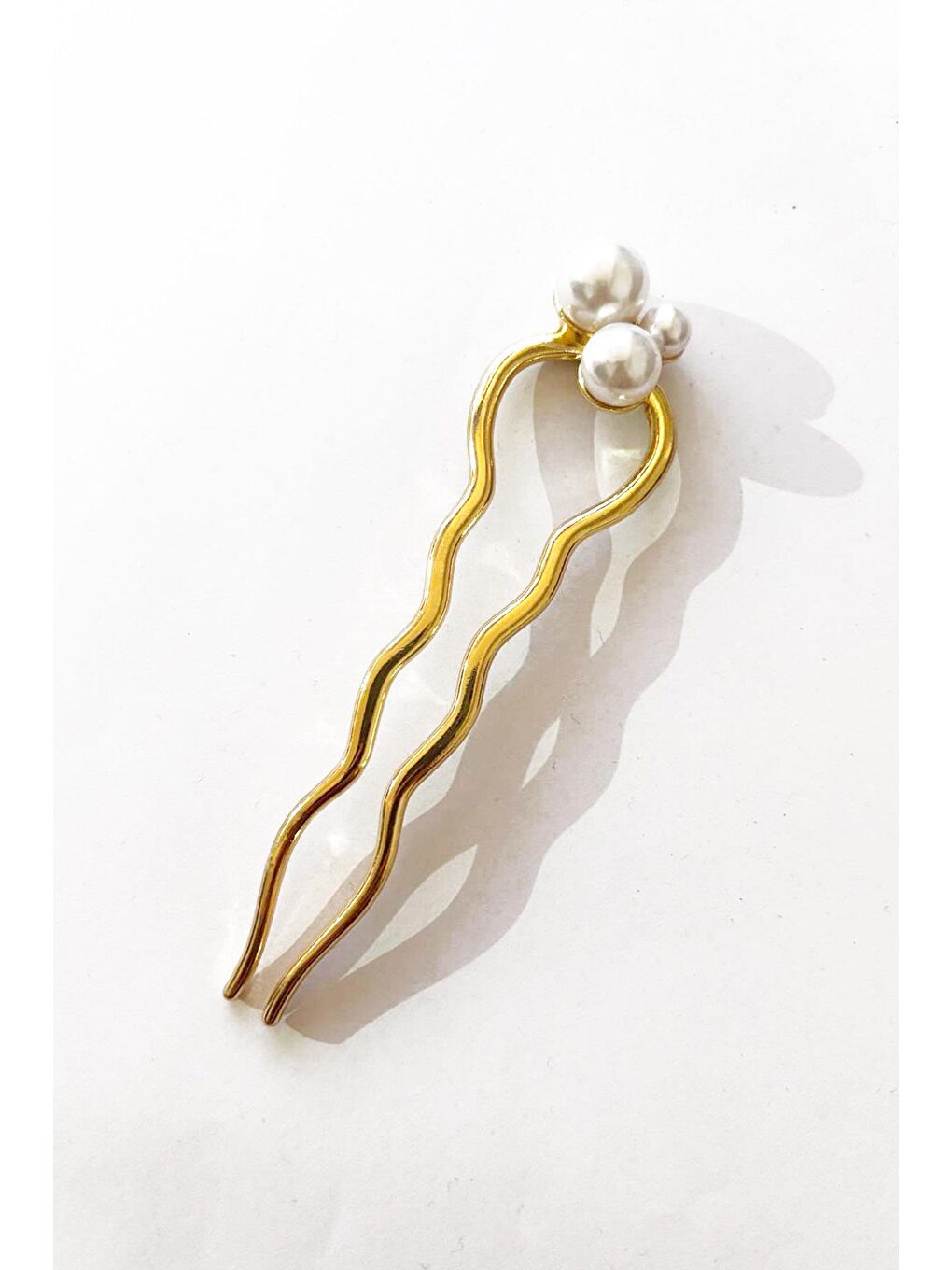 Sarı İnci Detaylı Topuz Tokası-2