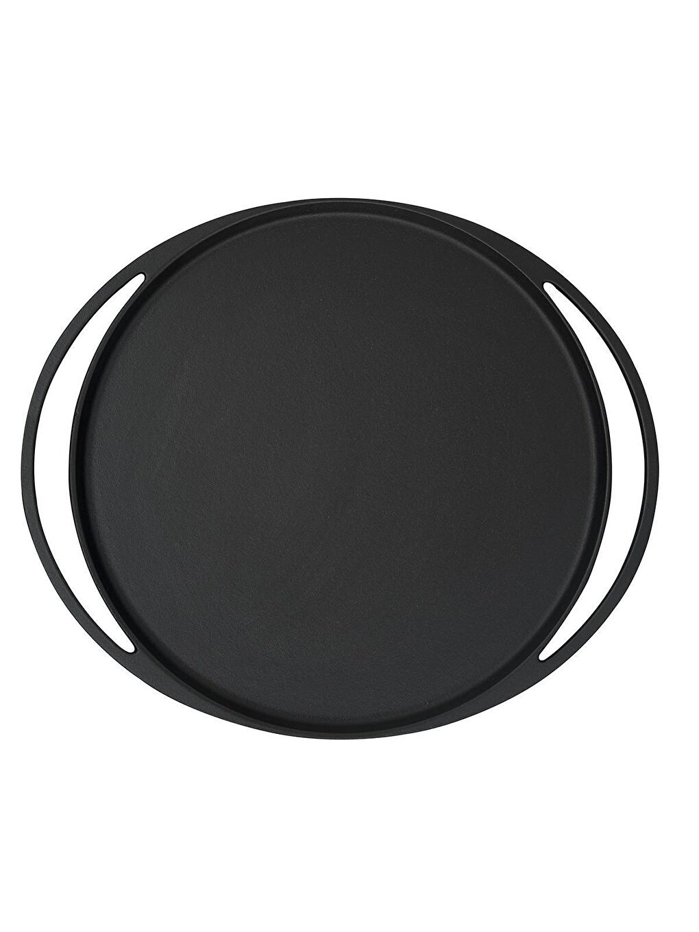 Siyah Yuvarlak Pizza Krep Pankek Tavası Döküm Demir Yekpare Çift Kulplu Çap(Ø)28cm.-2