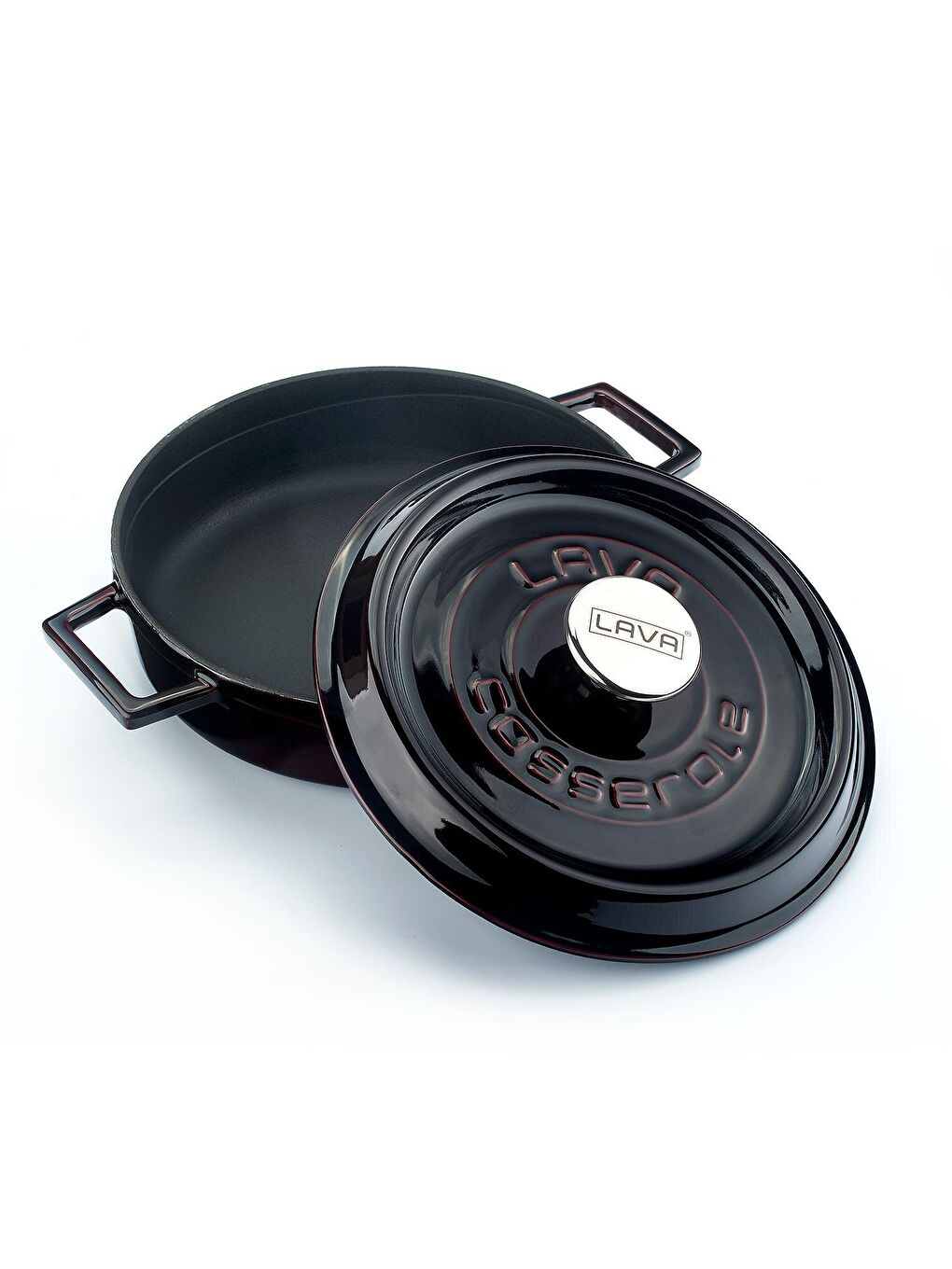 Mor Çok Amaçlı Yayvan Tencere Döküm Demir Yekpare Kulplu Premium Serisi Çap(Ø)24cm.-2