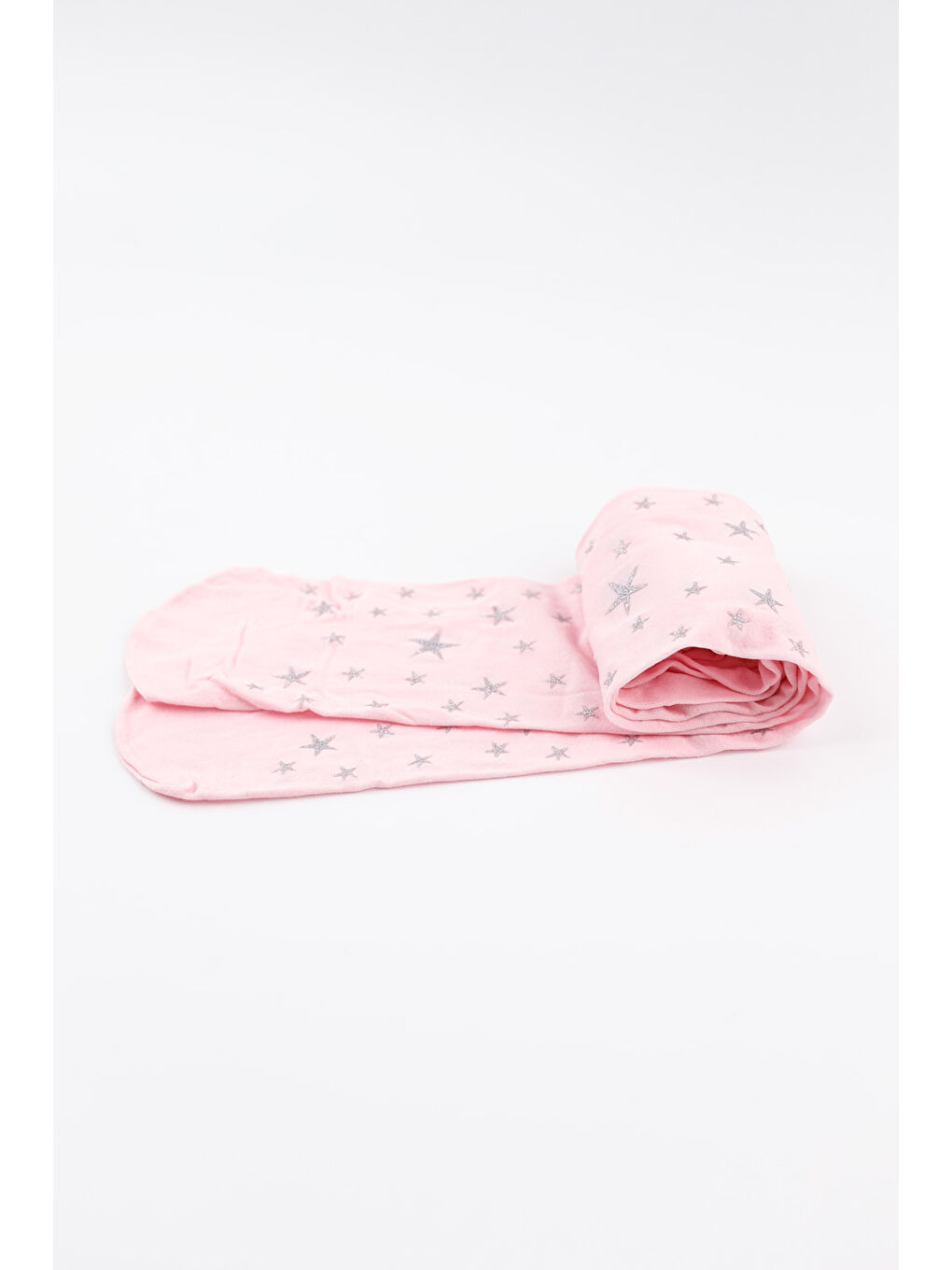 Pembe Simli Yıldızlı Kız Çocuk Muz Külotlu Çorap-1