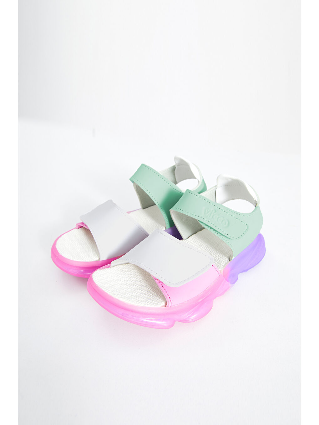 Laura Işıklı Kız Bebek Mint Yeşil/Beyaz Sandalet