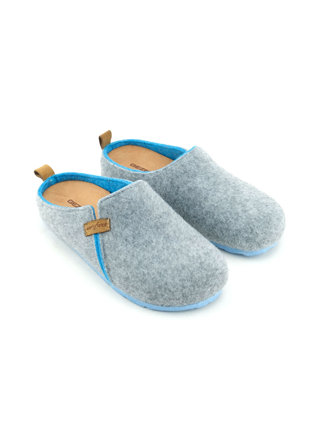 Gri Kışlık Keçe Comfort Taban Kadın Ev Bahçe Terlik-2