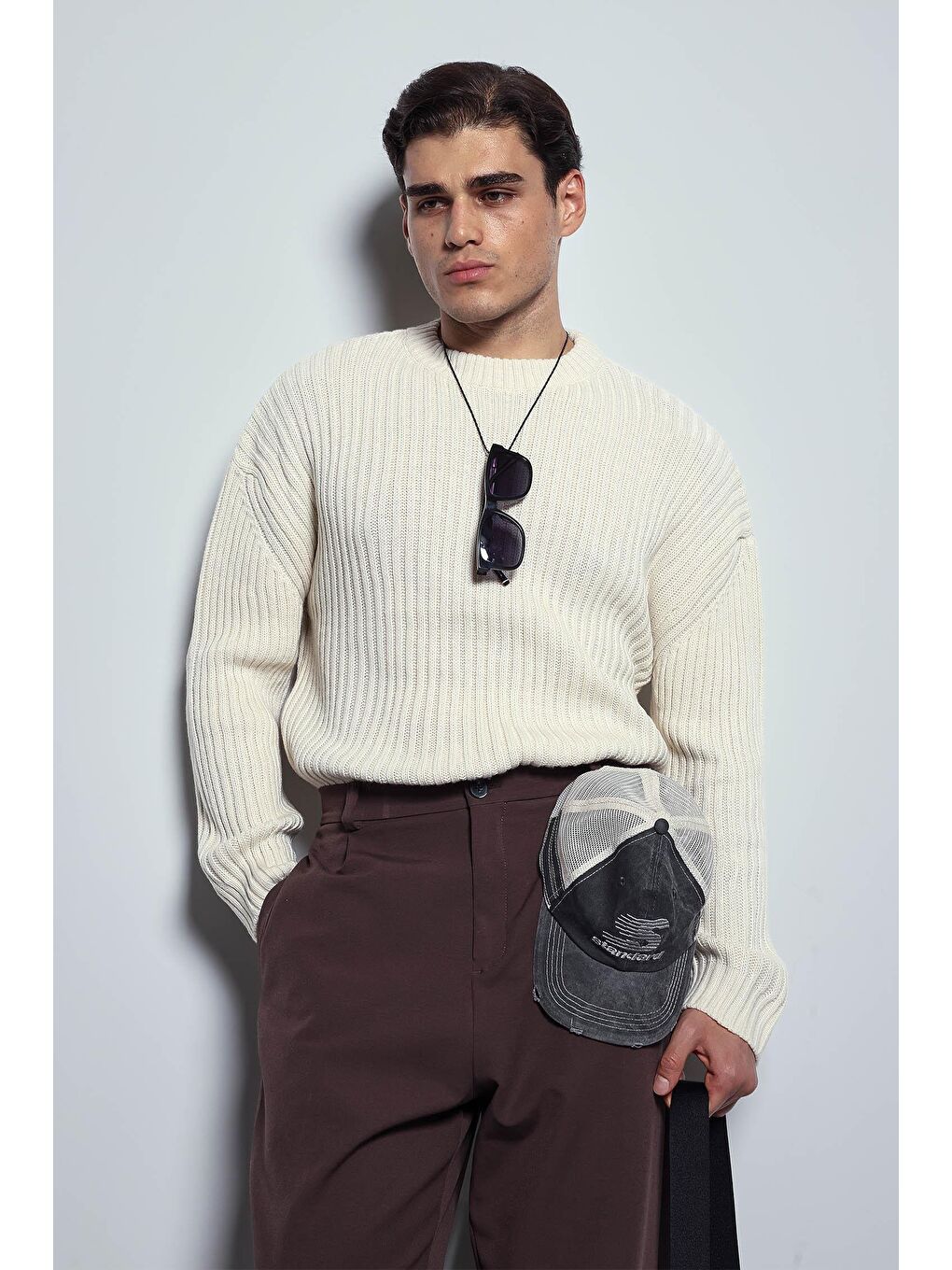 Erkek Regular Fit Kazak Bej-2