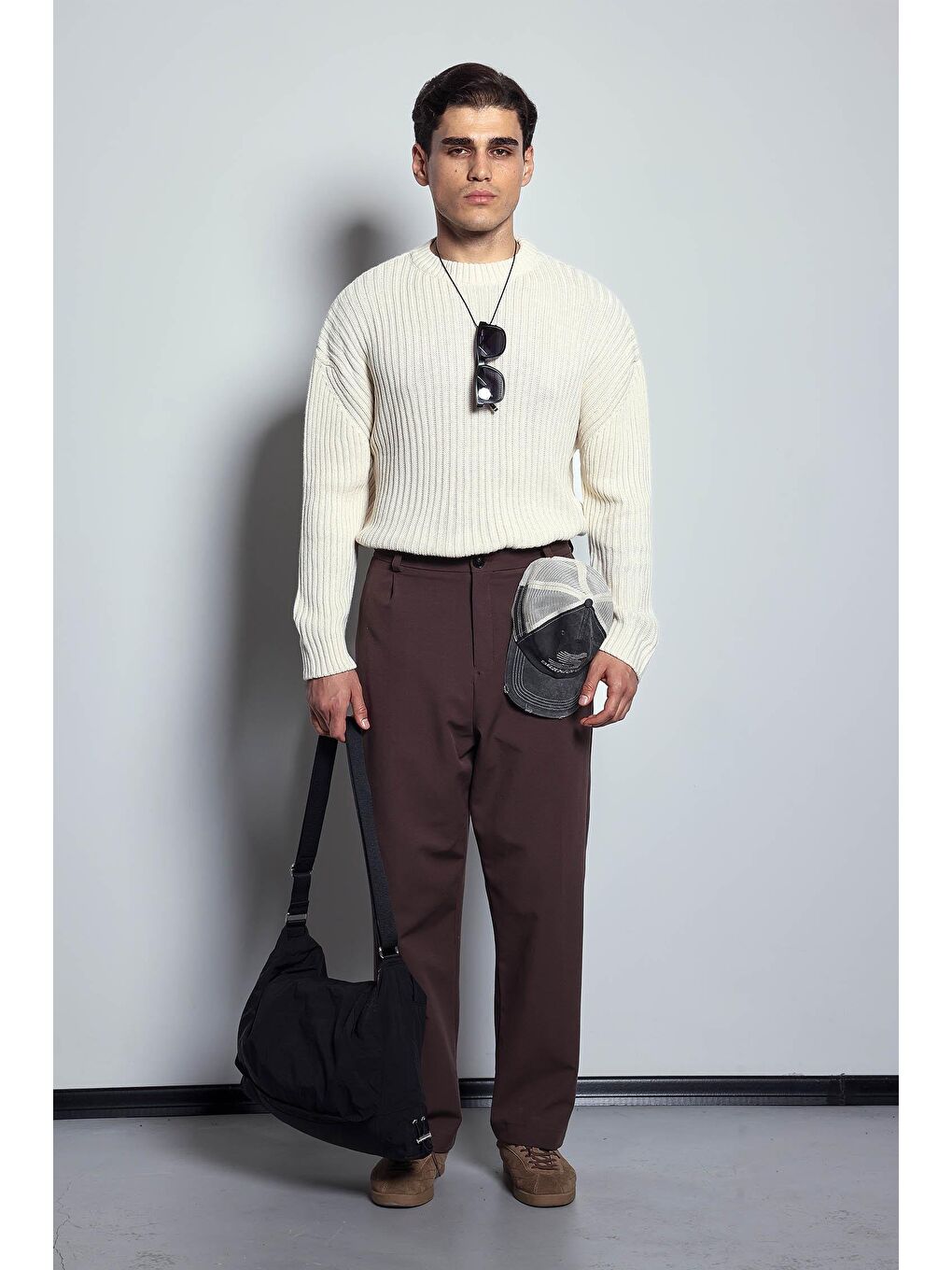 Erkek Regular Fit Kazak Bej-7