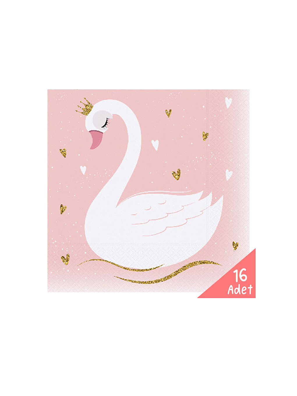 Pembe Kuğu Temalı 16'lı Peçete-1