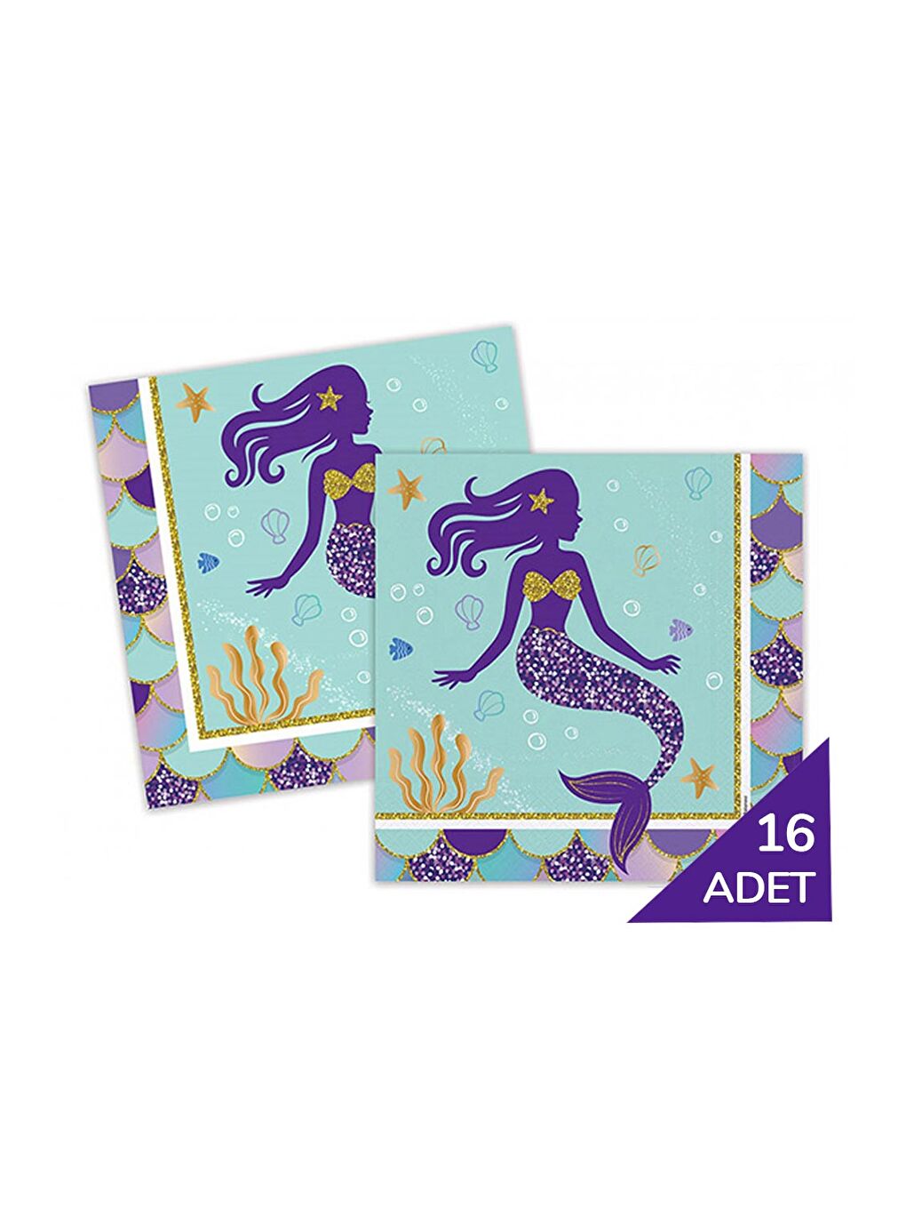 Lila Deniz Kızı Temalı 16'lı Peçete-1