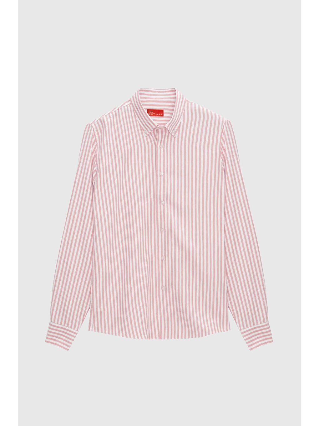 Slim Fit Pembe Çizgili Gömlek-4