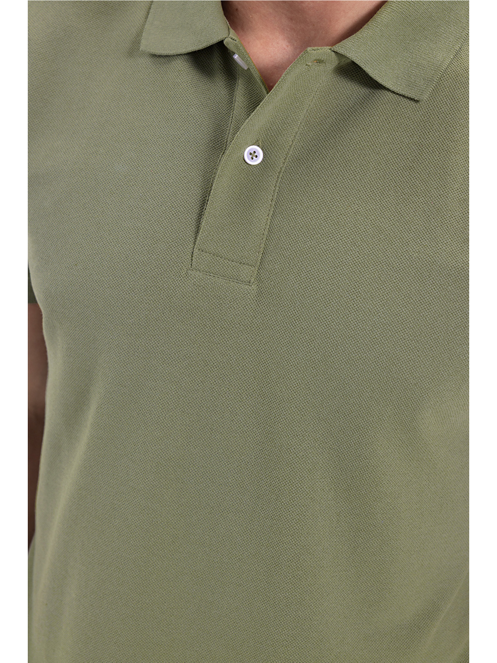 Erkek Slim Fit Dar Kesim Pamuklu Yumuşak Dokulu Serin Tutan Kumaş Düz Pike Haki Polo Yaka Tişört-8