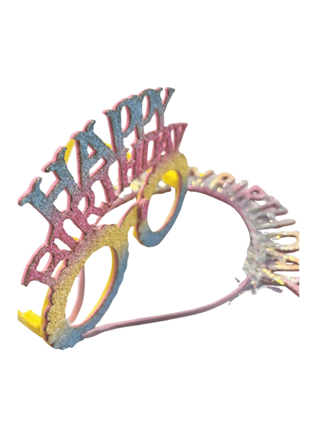 Karışık Çok Renkli Happy Birthday Yazılı Taç Ve Parti Gözlüğü-1
