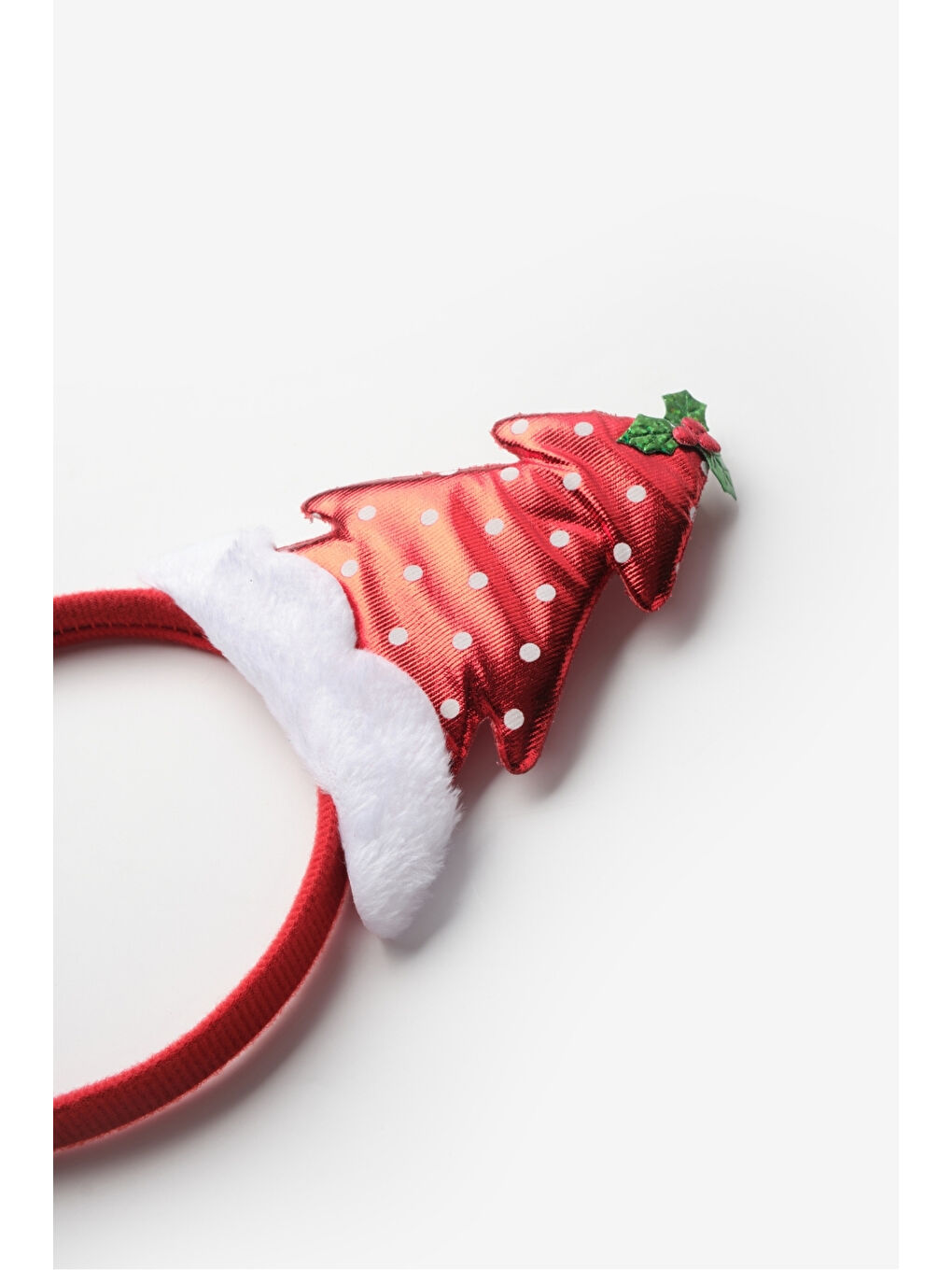 Kırmızı Puanlı Yılbaşı Ağacı Kız Çocuk Taç-1