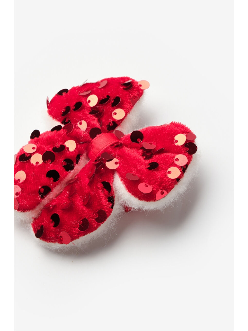 Kırmızı Pullu Fiyonk Kız Çocuk Klips Toka-1