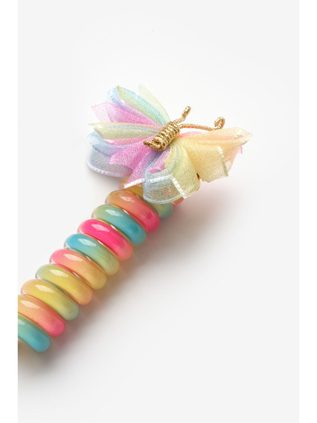 Karışık Çok Renkli Kelebek Figürlü Kız Çocuk Makarna Toka-1