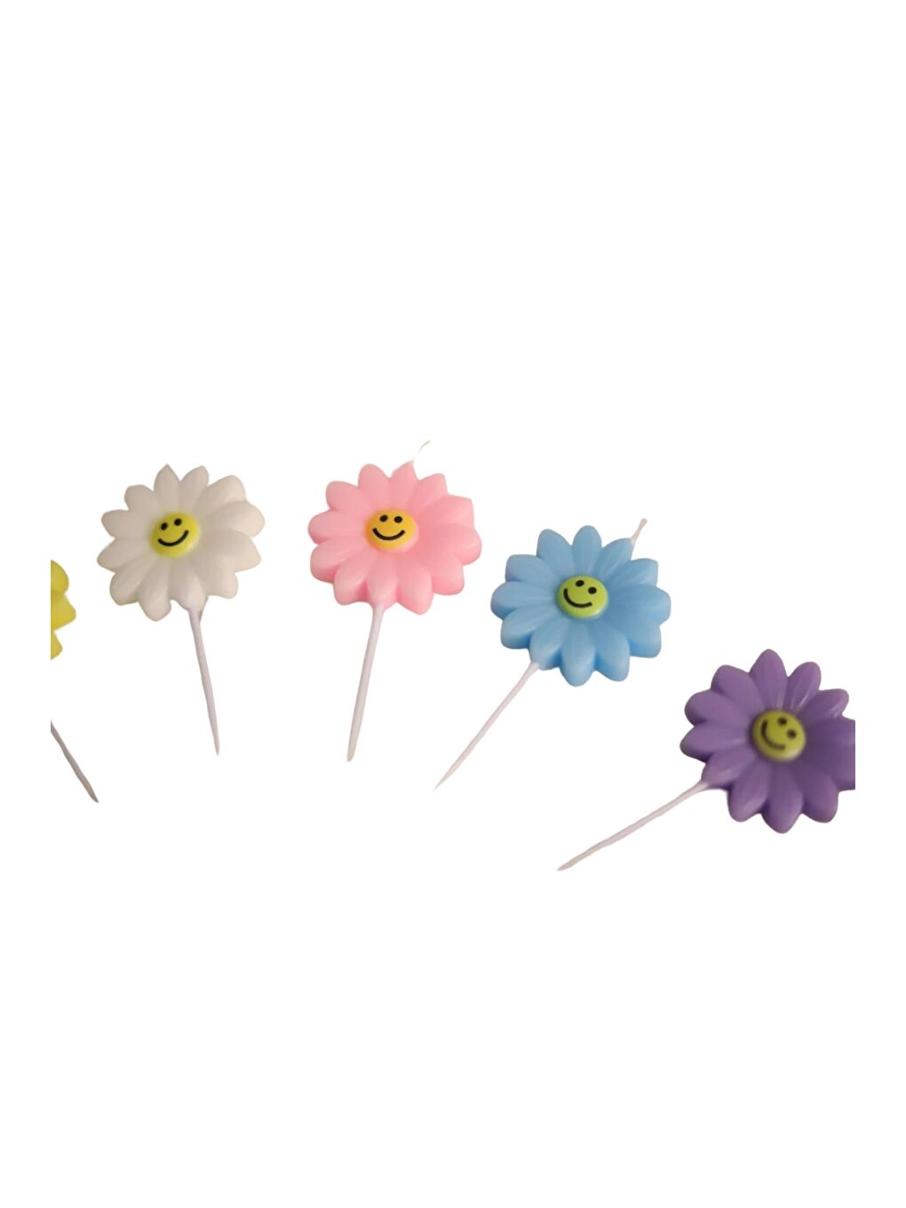 Karışık Çok Renkli 5'Li Papatya Mum-1