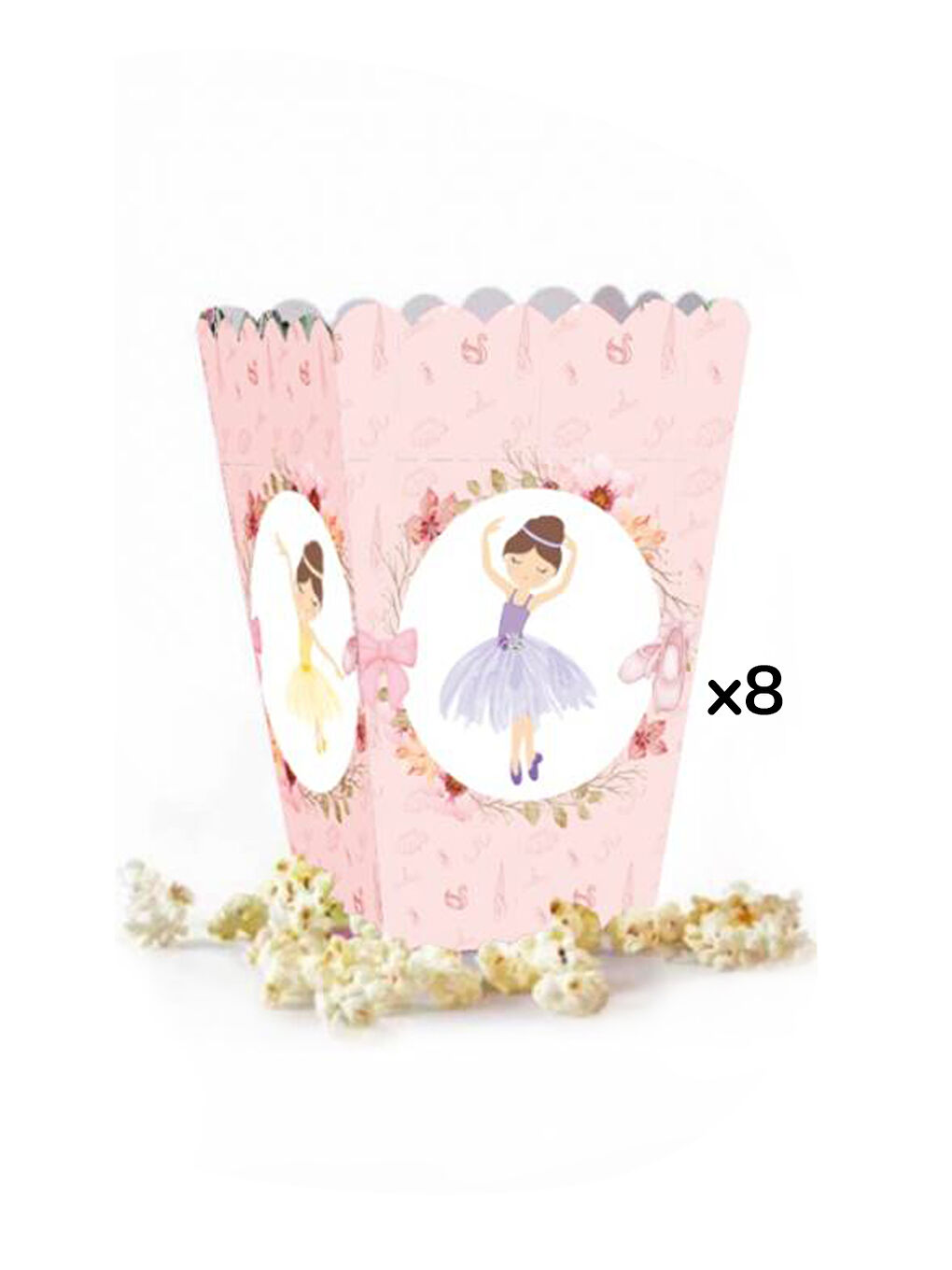 Pembe Balerin Temalı 8'li Mısır Kutusu-1