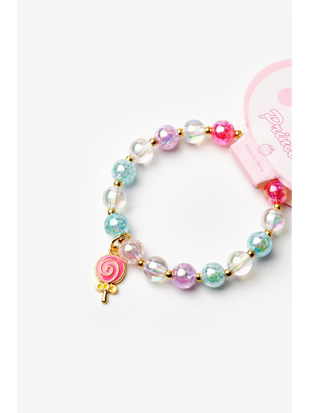 Karışık Çok Renkli Şeker Figürlü Kız Çocuk Boncuk Bileklik-1