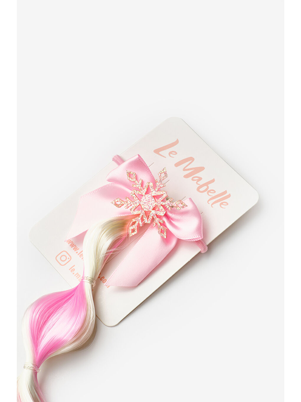 Pembe Kar Tanesi Detaylı Saçlı Kız Çocuk Toka-1