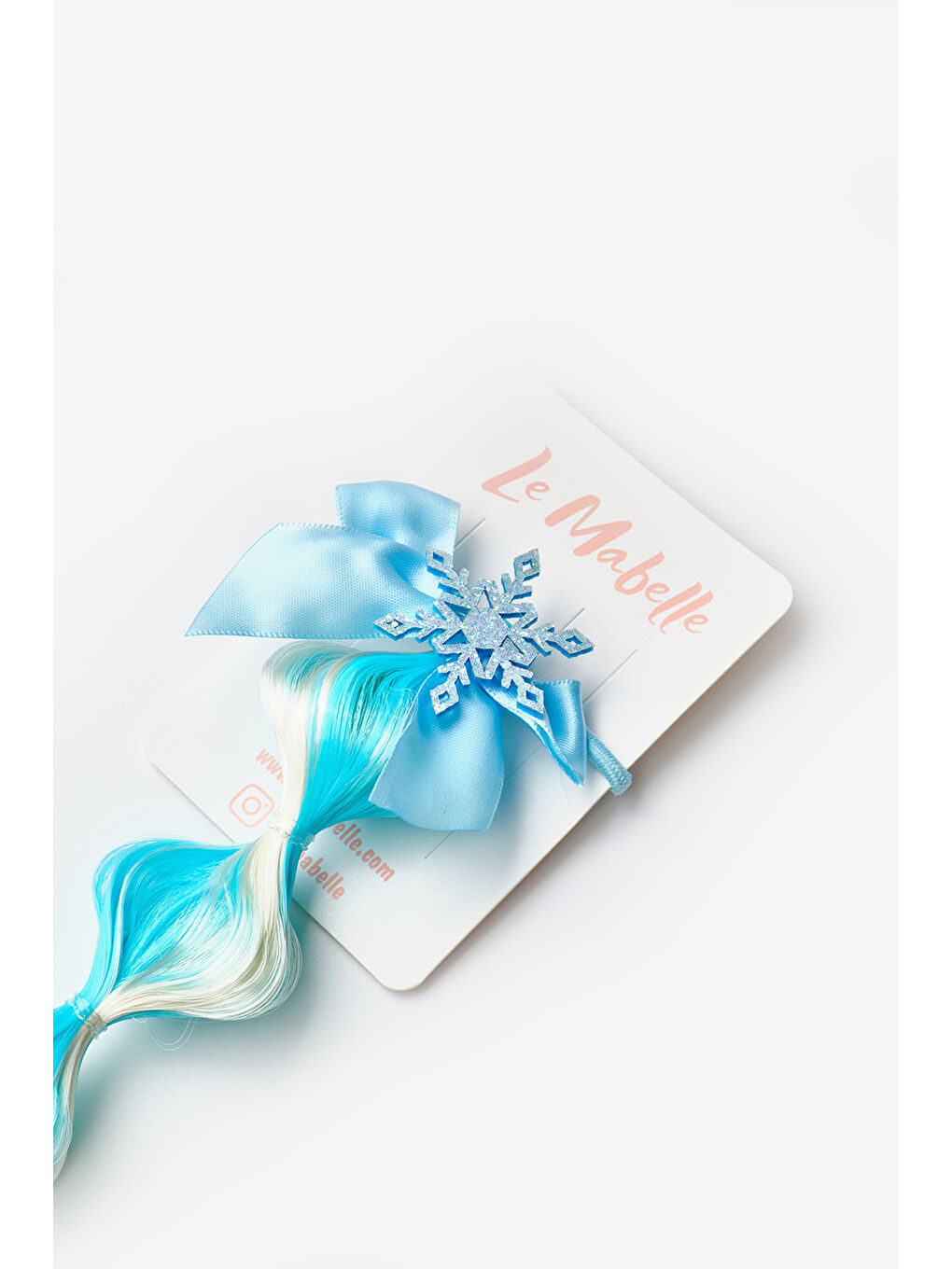 Mavi Kar Tanesi Detaylı Saçlı Kız Çocuk Toka-1