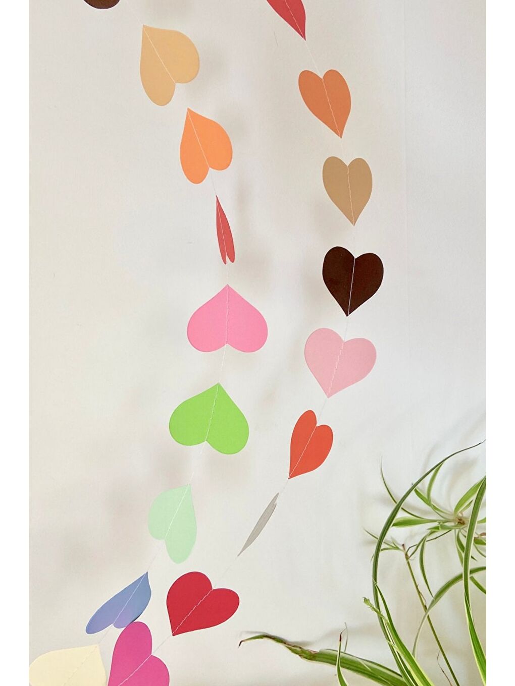 Karışık Çok Renkli Kalp Zincir Parti Süsü-1