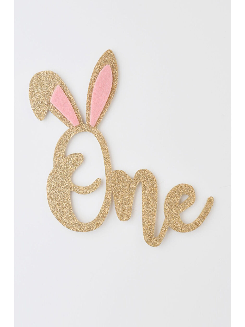 Sarı Altın Tavşan Kulaklı One Pasta Süsü-1