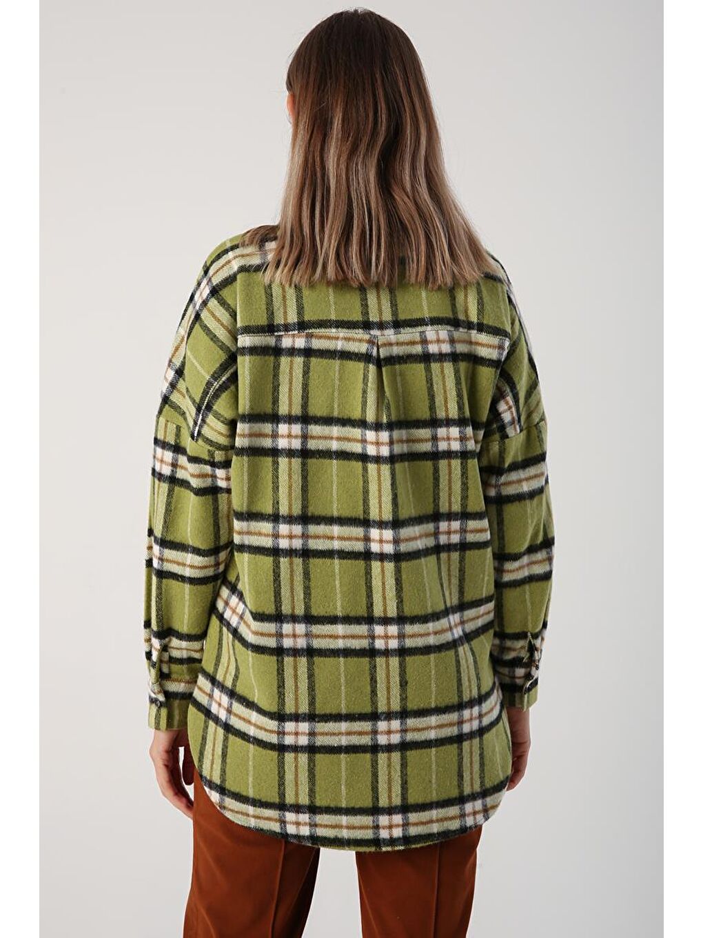 Yeşil-Siyah Oversize Oduncu Gömlek Tunik-2