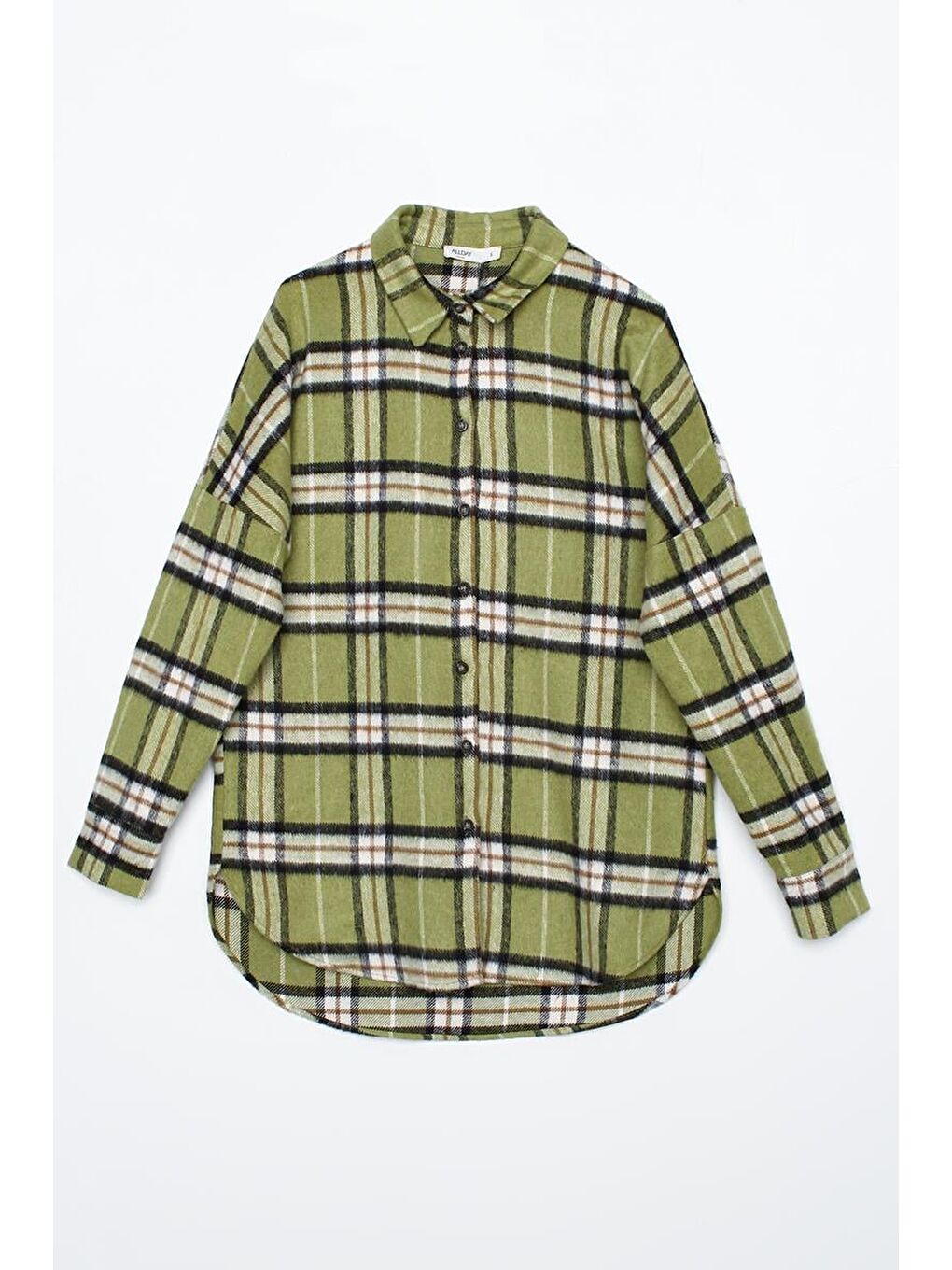 Yeşil-Siyah Oversize Oduncu Gömlek Tunik-5