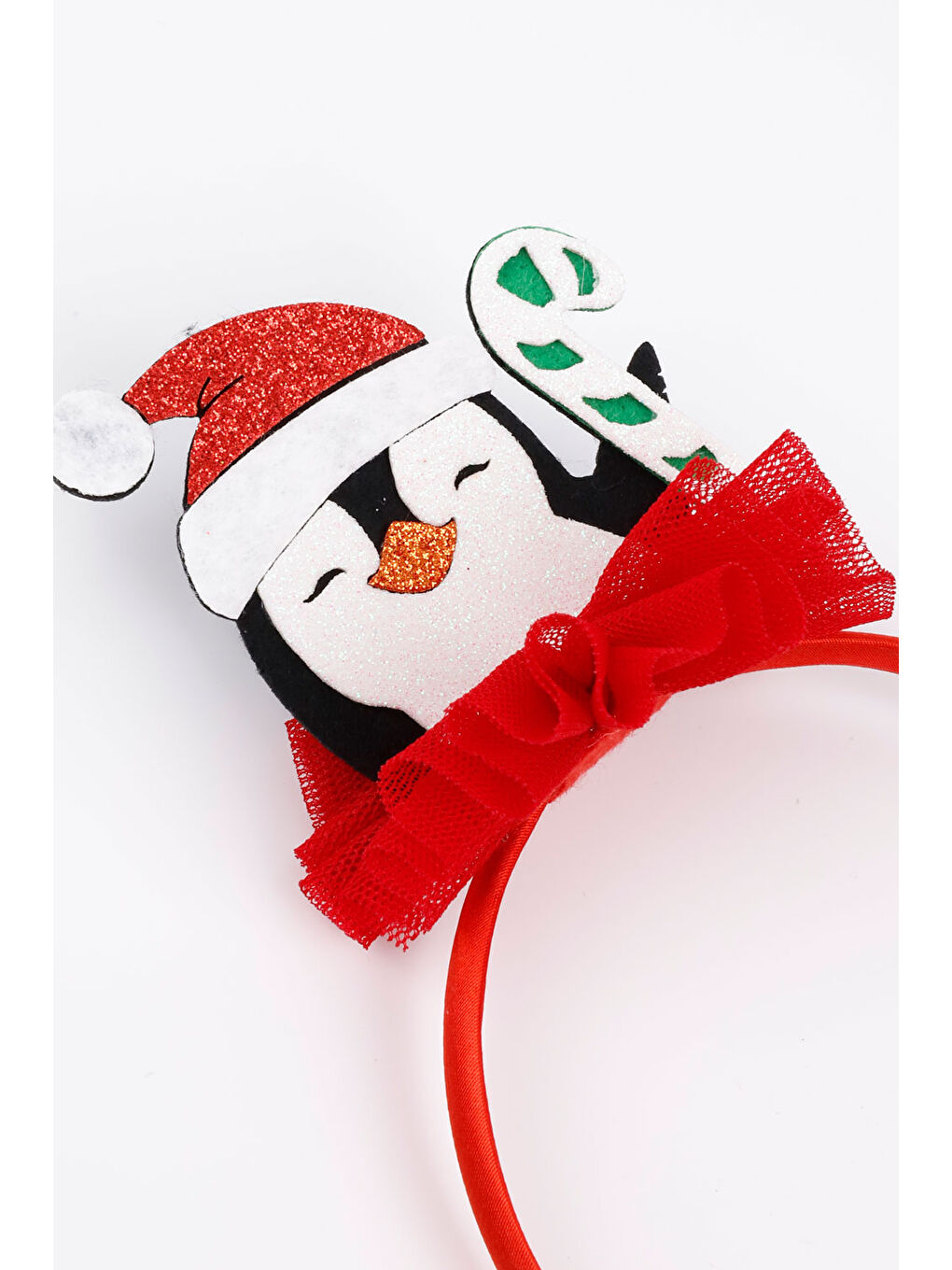 Kırmızı Tüllü Penguen Figürlü Kız Çocuk Taç-1
