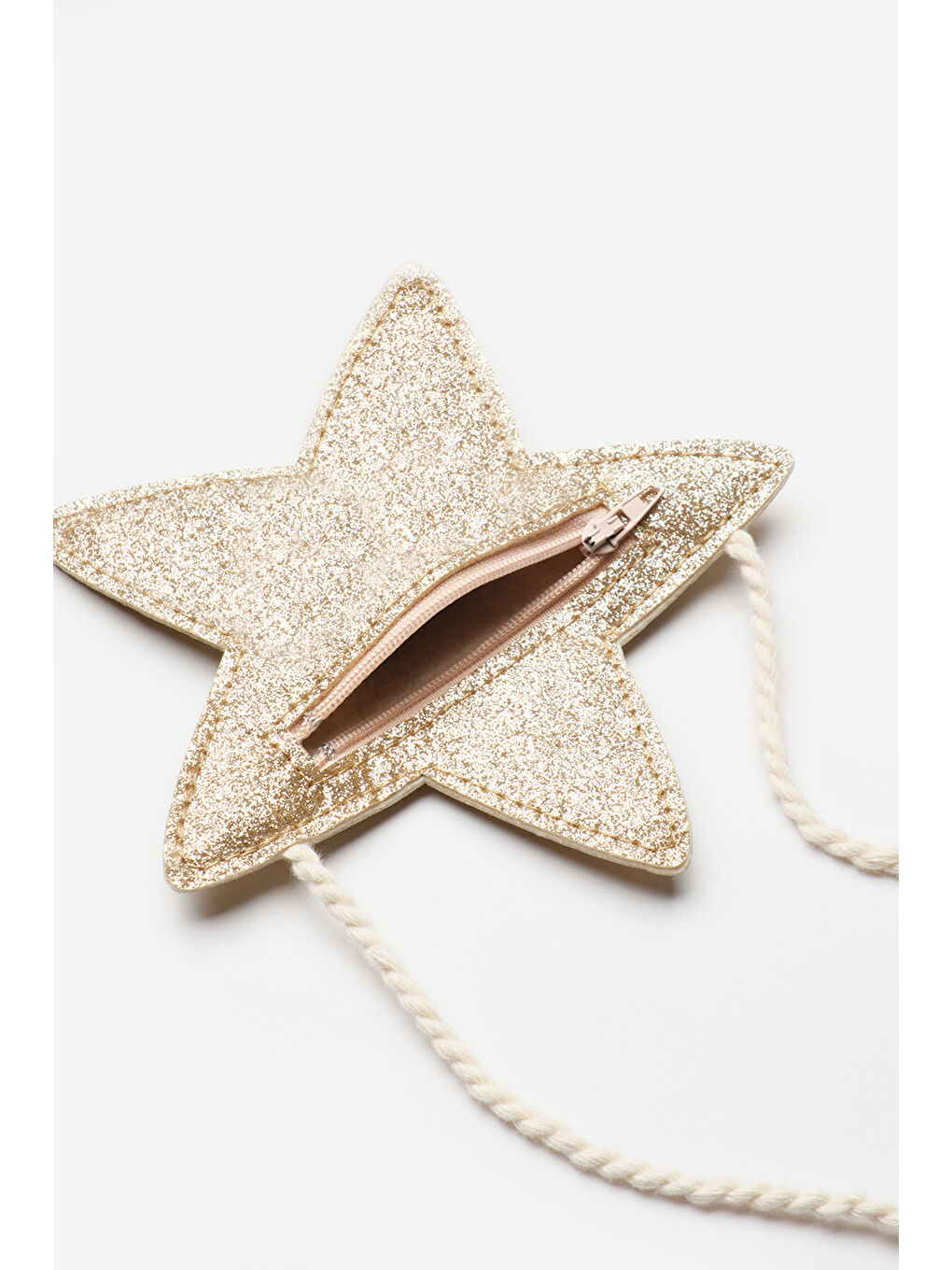 Sarı Altın Simli Kız Çocuk Yıldız Çanta-1