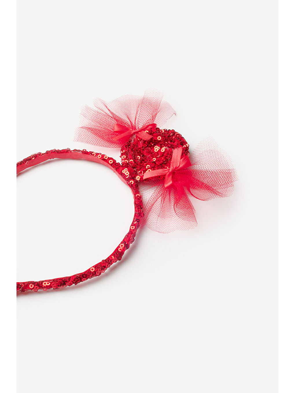 Kırmızı Pullu Şeker Figürlü Kız Çocuk Taç-1