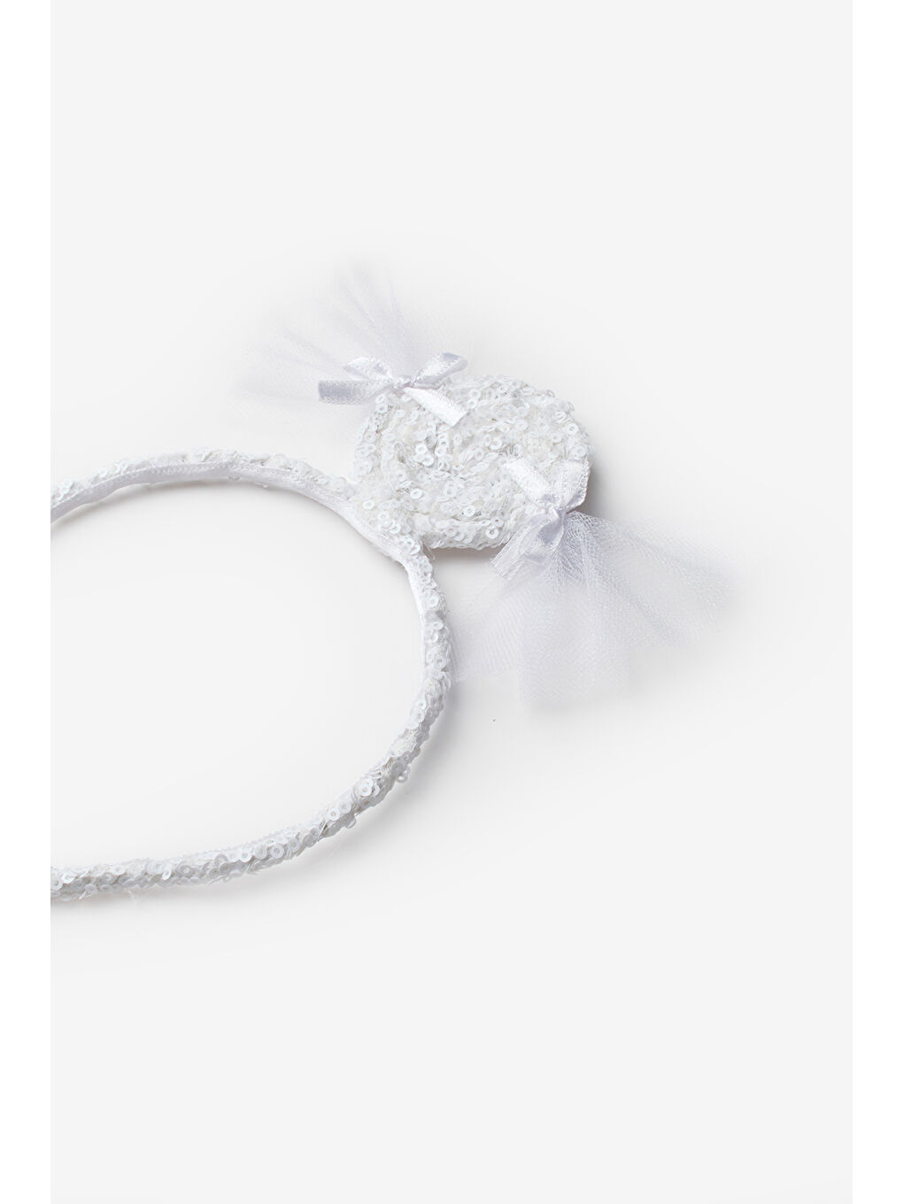 Beyaz Pullu Şeker Figürlü Kız Çocuk Taç-1