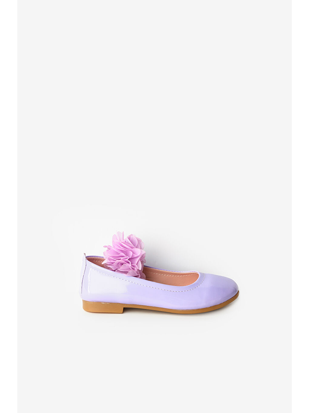 Lila Tül Çiçekli Kız Çocuk Ayakkabı-1